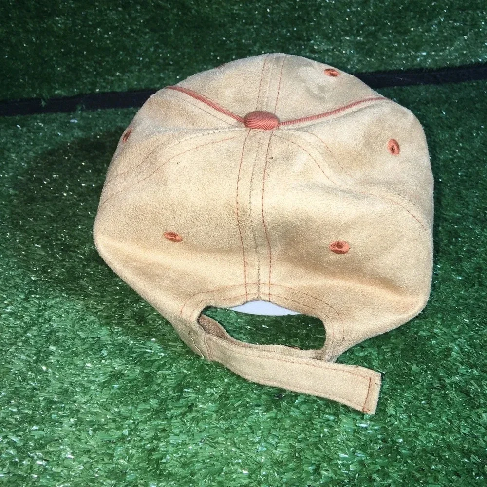 Texas suede/leather adjustable dad hat unisex western rancher longhorn orange